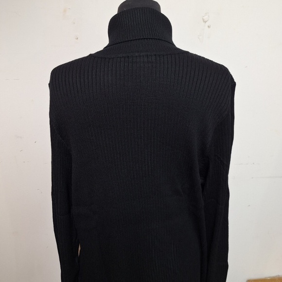 NWT! Women's Long Sleeve Bodycon Sweater Turtleneck Dress, Black - Picture 6 of 8